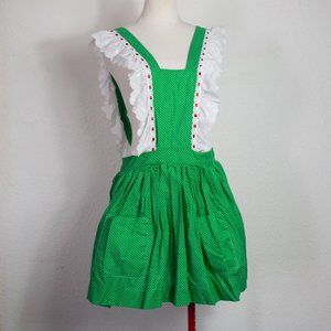 Vintage Handmade Christmas Ruffled Apron